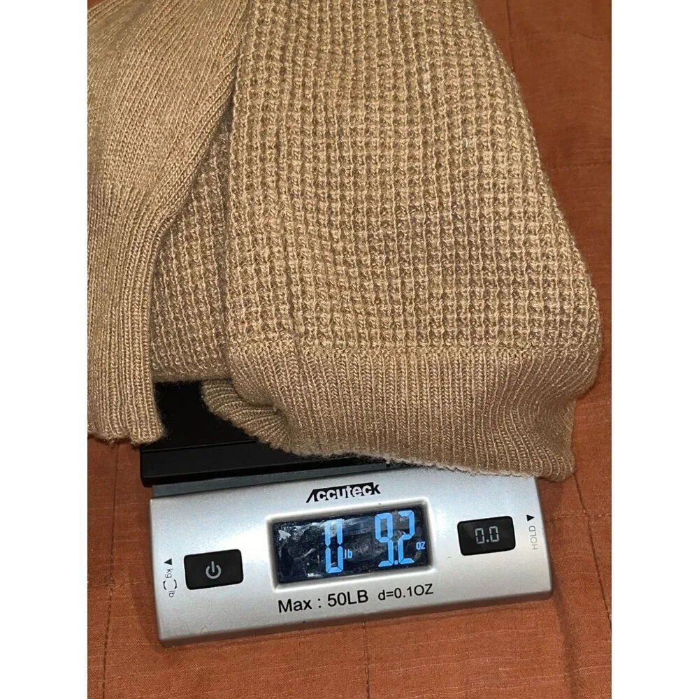 J.Crew Brown Waffle Knit Merino Wool Round Neck Pullover Sweater Women's Size S